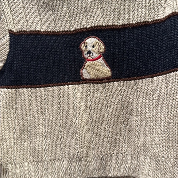 b.t. kids White Blue Embroidered Dog Sweater Baby Toddler Boy Size 3/6 month - Picture 2 of 8